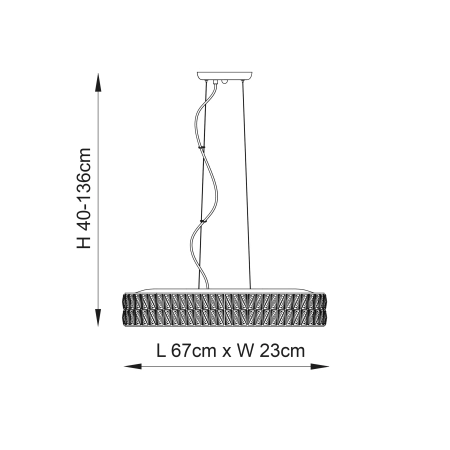Lampa wisząca owalna kryształowa chromowana 67cm 76514 z serii Verina - Endon Lighting