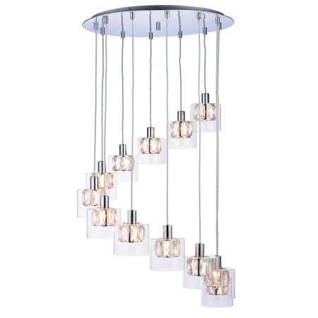 Lampa wisząca chromowana 12-punktowa 57cm 76518 z serii Verina - Endon Lighting