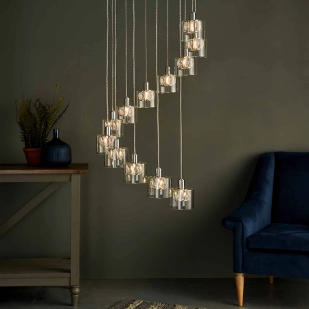 Lampa wisząca chromowana 12-punktowa 57cm 76518 z serii Verina - Endon Lighting