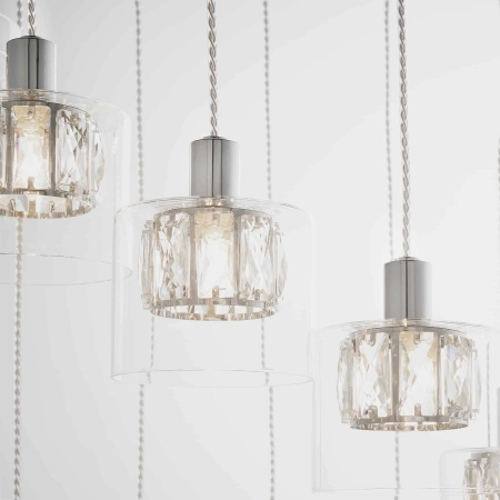 Lampa wisząca chromowana 12-punktowa 57cm 76518 z serii Verina - Endon Lighting