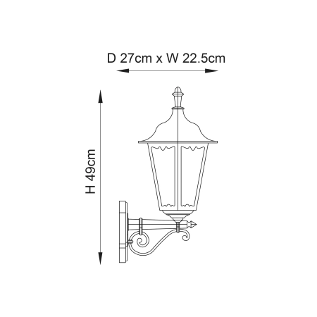 Kinkiet zewnętrzny czarny metalowy 49cm 76546 z serii Burford - Endon Lighting