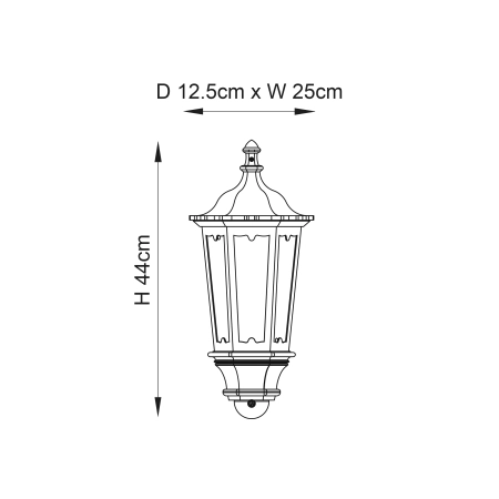 Kinkiet zewnętrzny czarny metalowy 44cm 76547 z serii Burford - Endon Lighting
