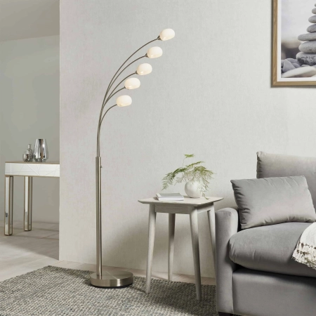Lampa podłogowa metalowa srebrna 5-punktowa 76568 z serii JASPA - Endon Lighting