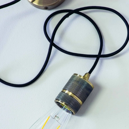 Lampa wisząca mosiężna industrialna 1-punktowa 76587 z serii Urban - Endon Lighting