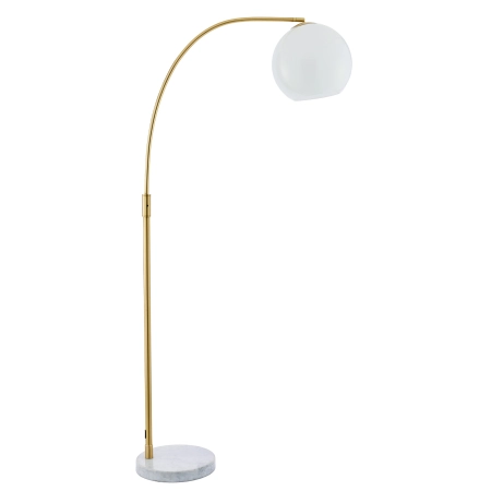 Lampa podłogowa złota łukowa z kulistym kloszem 76613 z serii Otto - Endon Lighting