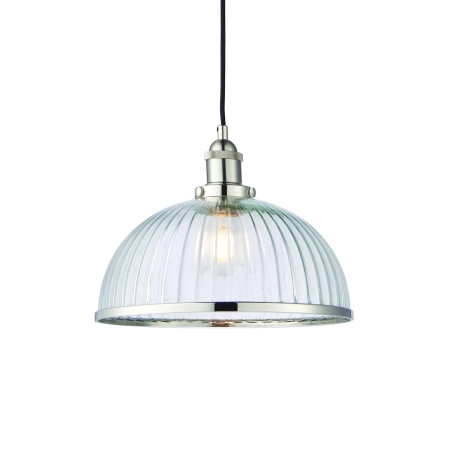 Lampa wisząca szklana prążkowana srebrna 30cm 76713 z serii HANSEN - Endon Lighting