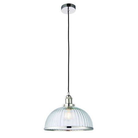 Lampa wisząca szklana prążkowana srebrna 30cm 76713 z serii HANSEN - Endon Lighting