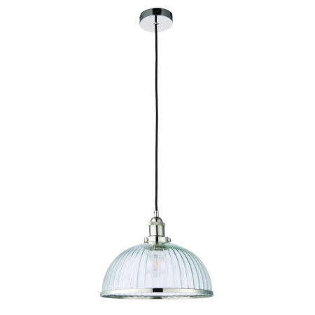 Lampa wisząca szklana prążkowana srebrna 30cm 76713 z serii HANSEN - Endon Lighting