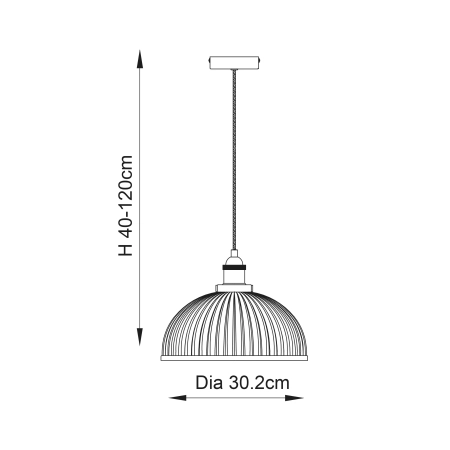 Lampa wisząca szklana prążkowana srebrna 30cm 76713 z serii HANSEN - Endon Lighting