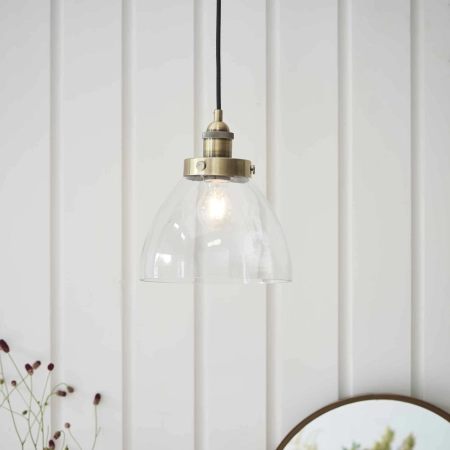 Lampa wisząca mosiężna szklana 1-punktowa 77272 z serii Hansen - Endon Lighting
