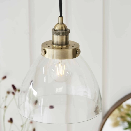 Lampa wisząca mosiężna szklana 1-punktowa 77272 z serii Hansen - Endon Lighting