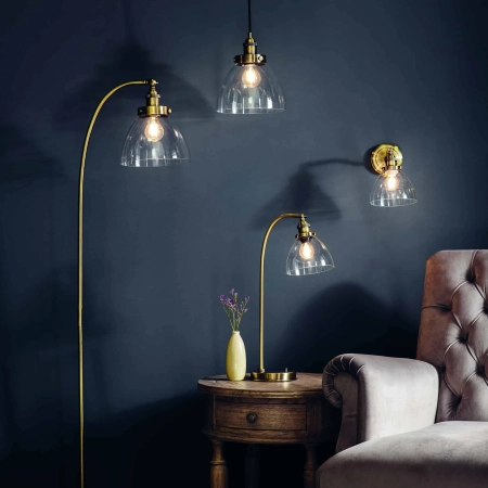 Lampa wisząca mosiężna szklana 1-punktowa 77272 z serii Hansen - Endon Lighting