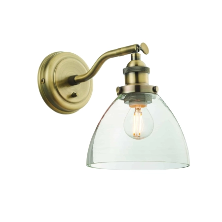 Kinkiet mosiężny ze szklanym kloszem 77273 z serii Hansen - Endon Lighting