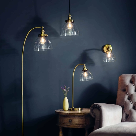 Lampa stołowa mosiężna ze szklanym kloszem 77859 z serii Hansen - Endon Lighting