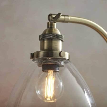 Lampa stołowa mosiężna ze szklanym kloszem 77859 z serii Hansen - Endon Lighting