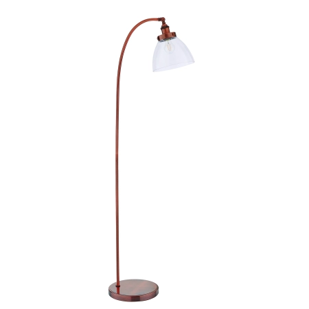 Lampa podłogowa miedziana metalowa ze szklanym kloszem 77862 z serii Hansen - Endon Lighting