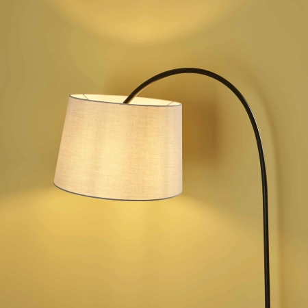 Lampa podłogowa czarna metalowa z szarym abażurem 78163 z serii Carlson - Endon Lighting