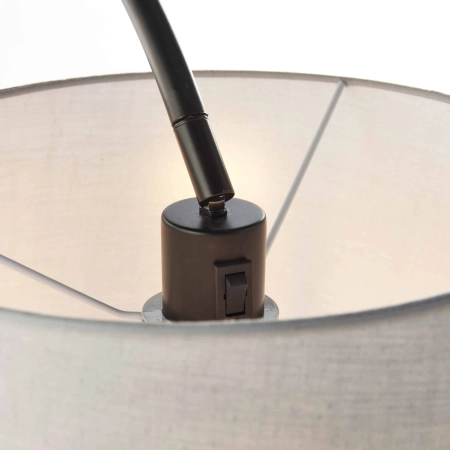 Lampa podłogowa czarna metalowa z szarym abażurem 78163 z serii Carlson - Endon Lighting