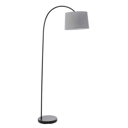 Lampa podłogowa czarna metalowa z szarym abażurem 78163 z serii Carlson - Endon Lighting