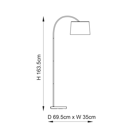 Lampa podłogowa czarna metalowa z szarym abażurem 78163 z serii Carlson - Endon Lighting