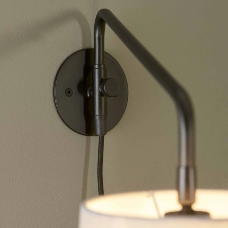 Kinkiet metalowy czarny z szarym abażurem 79500 z serii Carlson - Endon Lighting