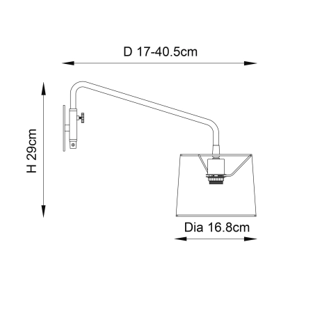 Kinkiet metalowy czarny z szarym abażurem 79500 z serii Carlson - Endon Lighting
