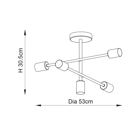 Lampa sufitowa czarna metalowa 5-punktowa 79502 z serii Studio - Endon Lighting