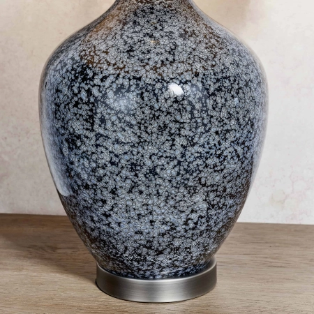 Lampa stołowa ceramiczna szaro-niebieska z abażurem 79842 z serii Ilsa - Endon Lighting