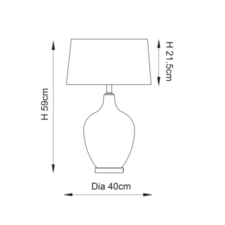 Lampa stołowa ceramiczna szaro-niebieska z abażurem 79842 z serii Ilsa - Endon Lighting