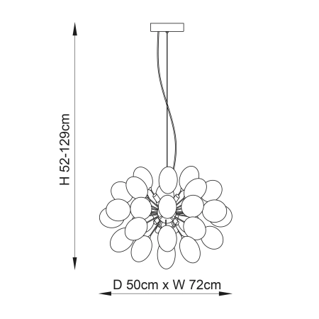 Lampa wisząca metalowa czarna 8-punktowa 72cm 80124 z serii Infinity - Endon Lighting