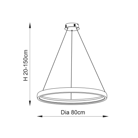 Lampa wisząca LED okrągła czarna 80cm 80628 z serii Staten - Endon Lighting
