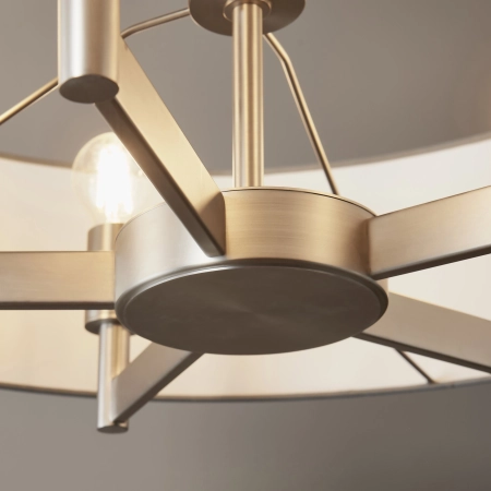 Lampa wisząca niklowa z szarym abażurem 5-punktowa 81002 z serii Grande - Endon Lighting