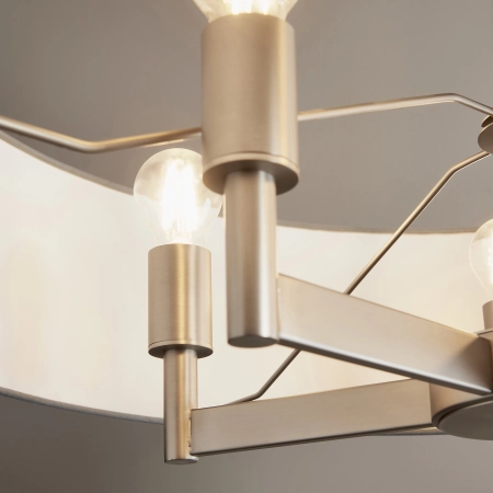 Lampa wisząca niklowa z szarym abażurem 5-punktowa 81002 z serii Grande - Endon Lighting