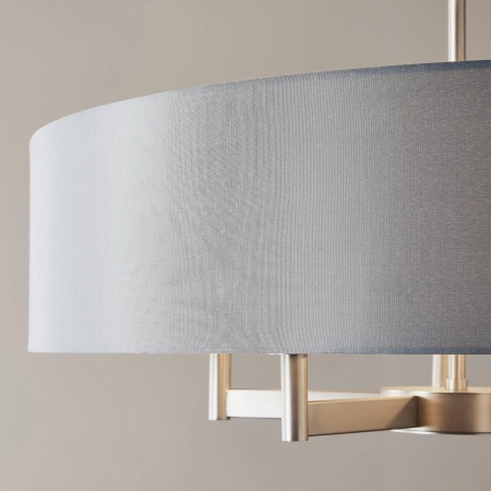 Lampa wisząca niklowa z szarym abażurem 5-punktowa 81002 z serii Grande - Endon Lighting