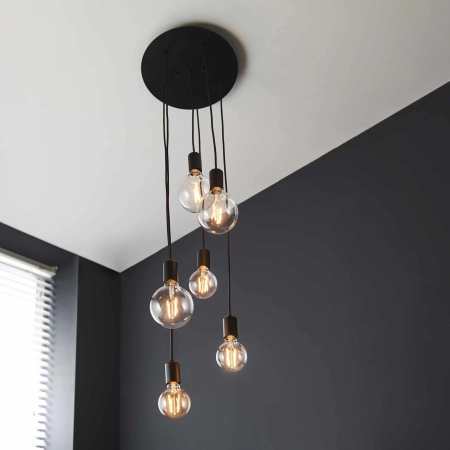 Lampa wisząca czarna metalowa 6-punktowa 81535 z serii Studio - Endon Lighting