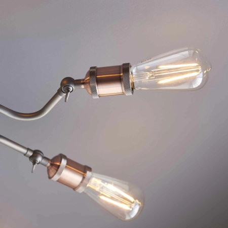 Lampa sufitowa metalowa srebrno-miedziana 8-punktowa 81610 z serii Hal - Endon Lighting