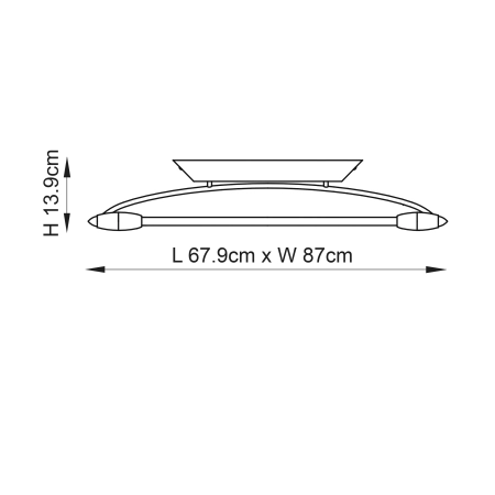 Lampa sufitowa chromowana podłużna 2-punktowa 81693 z serii Harper - Endon Lighting