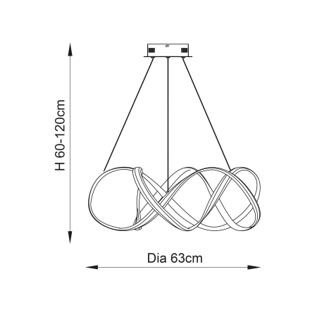 Lampa wisząca LED biała metalowa spiralna 63cm 81893 z serii SYNERGY - Endon Lighting