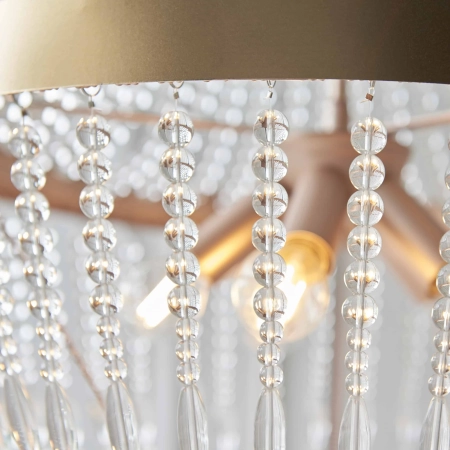 Lampa wisząca złota metalowa z koralikami 5-punktowa 81913 z serii Celine - Endon Lighting