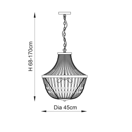 Lampa wisząca złota metalowa z koralikami 5-punktowa 81913 z serii Celine - Endon Lighting
