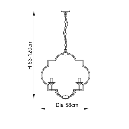 Lampa wisząca metalowa srebrna 4-punktowa 81915 z serii Garland - Endon Lighting