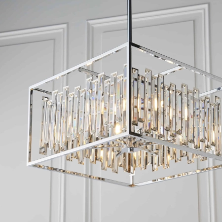 Lampa wisząca chromowana prostokątna 6-punktowa 81931 z serii ACADIA - Endon Lighting