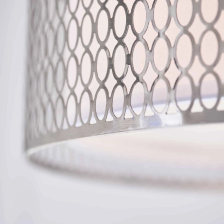 Lampa wisząca metalowa srebrna z tkaniną 56cm 81969 z serii Cordero - Endon Lighting