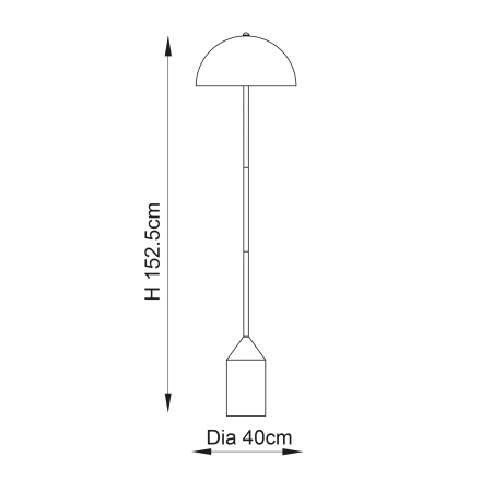 Lampa podłogowa metalowa mosiężna 152cm 90521 z serii Nova - Endon Lighting