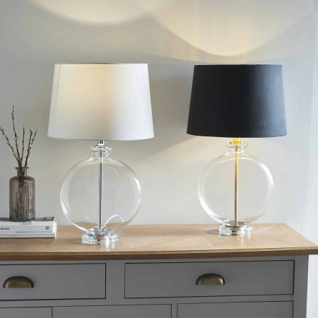 Lampa stołowa szklana z białym abażurem 90535 z serii Gideon - Endon Lighting