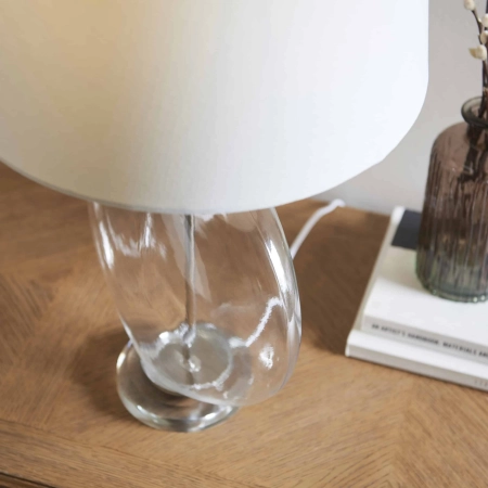 Lampa stołowa szklana z białym abażurem 90535 z serii Gideon - Endon Lighting