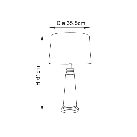 Lampa stołowa szklana z niebieskim abażurem 90545 z serii Winslet - Endon Lighting