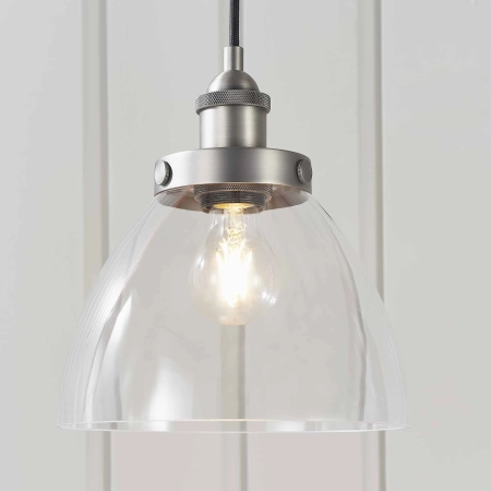 Lampa wisząca szklana srebrna 22cm 91738 z serii Hansen - Endon Lighting