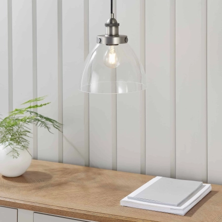 Lampa wisząca szklana srebrna 22cm 91738 z serii Hansen - Endon Lighting
