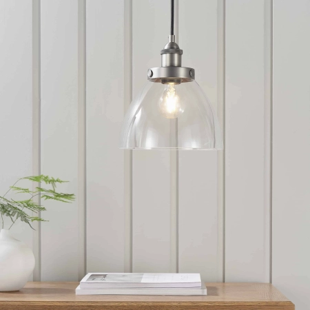 Lampa wisząca szklana srebrna 22cm 91738 z serii Hansen - Endon Lighting